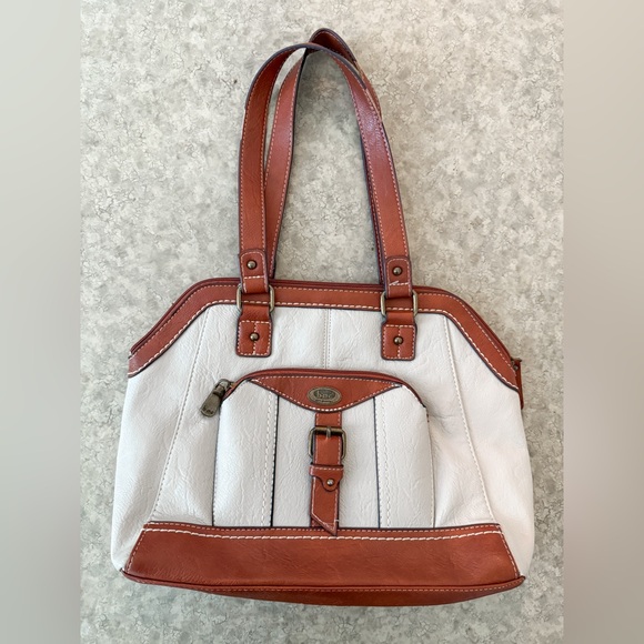 BOC Born Concepts vegan cream and brown leather handbag - Picture 1 of 7